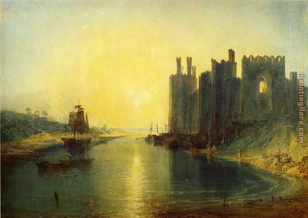 Caernarvon Castle painting - Joseph Mallord William Turner Caernarvon Castle art painting